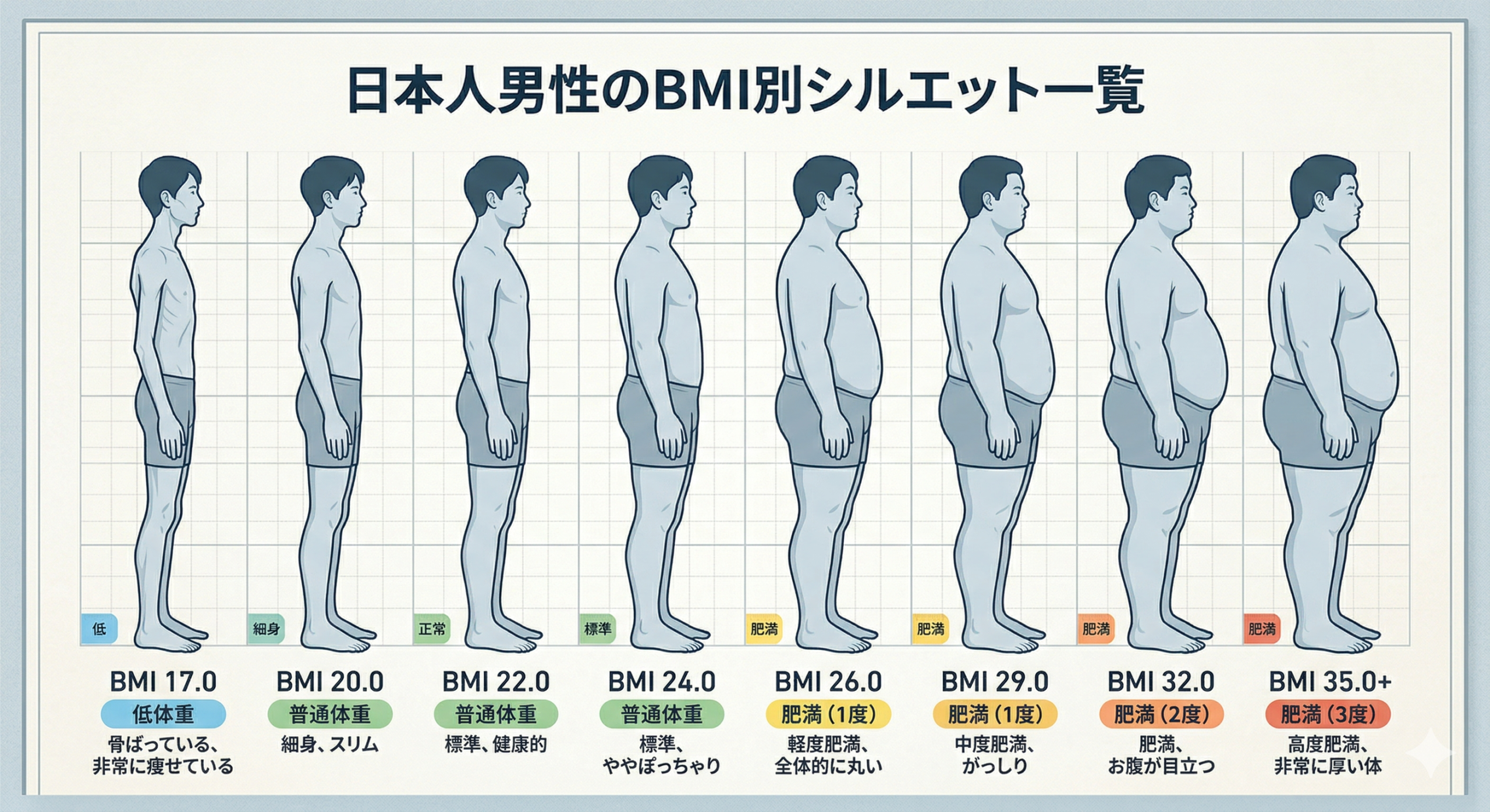 BMI別男性シルエット画像